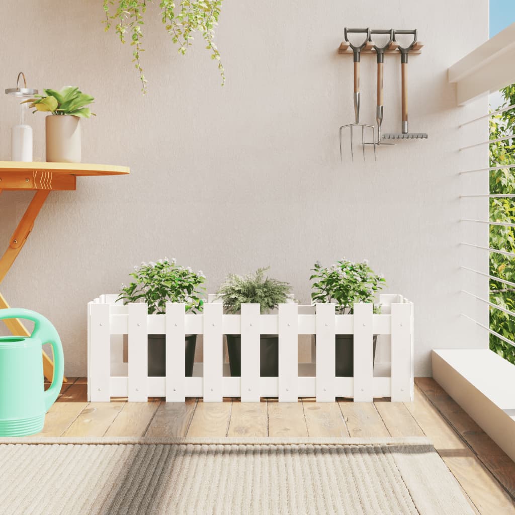 Vidaxl Planter Insented HEK Design 100x30x30 cm Pine Wit White