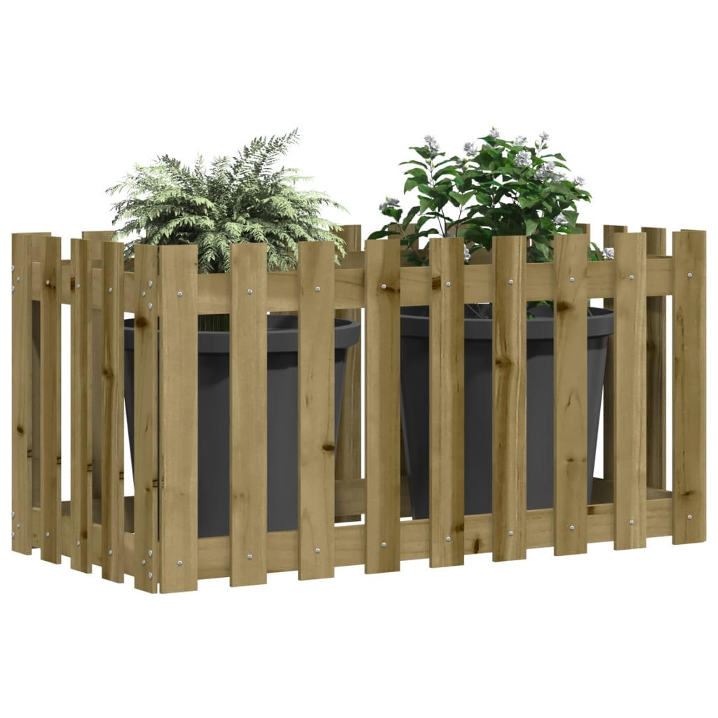 Vidaxxl planter hævet hegndesign 100x50x50 cm imprægneret træ
