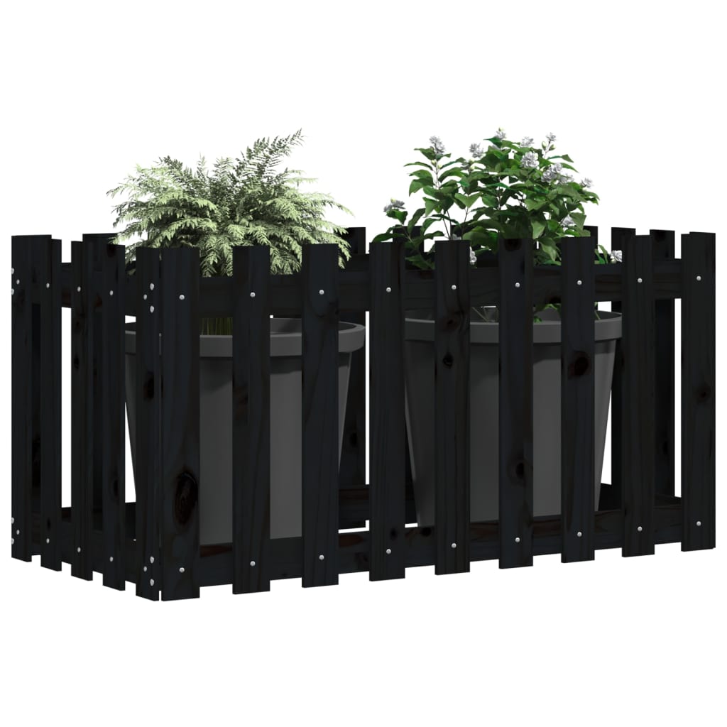 Vidaxl Planter Insented HEK Design 100x50x70 cm fyrretræ sort