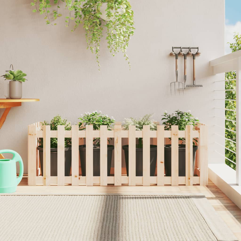 Vidaxl planter hævet med hegndesign 150x50x50 cm fyrretræ