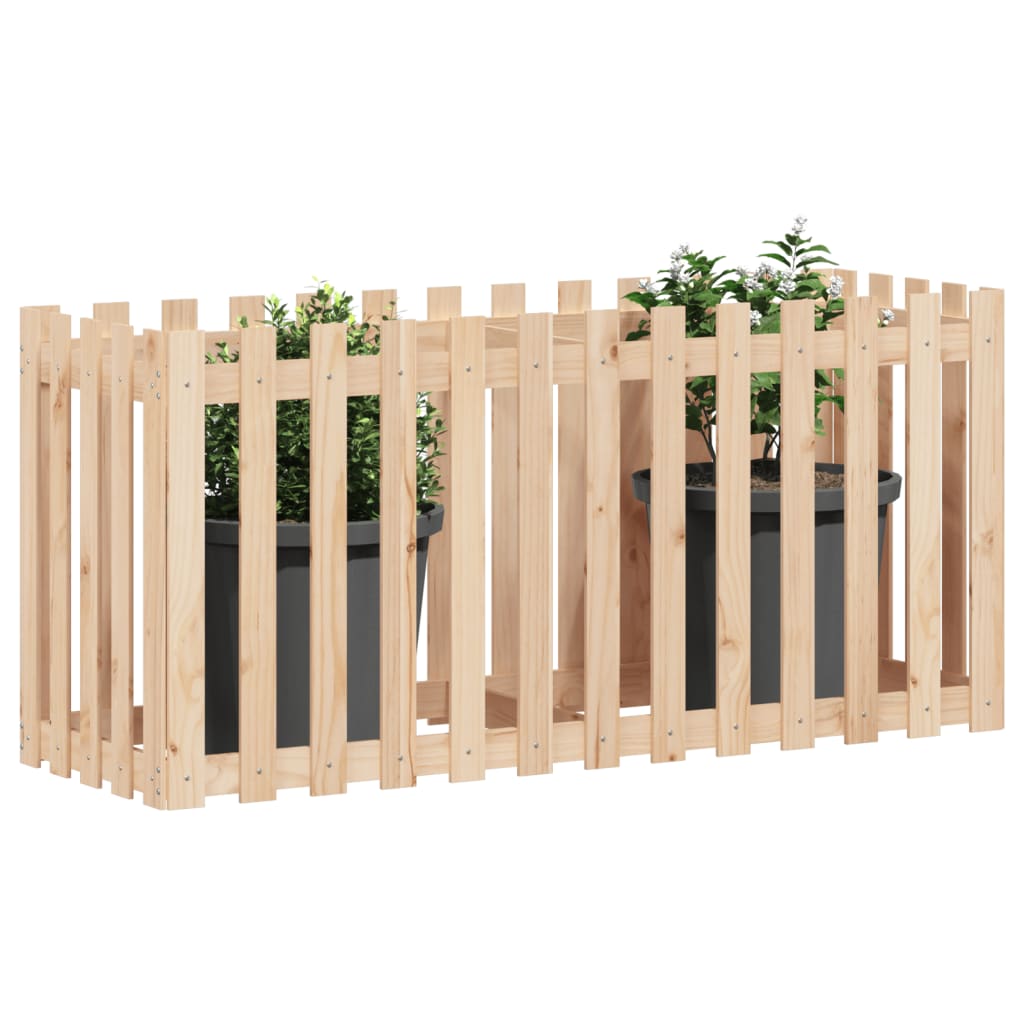 Vidaxx planter hævet med hegndesign 150x50x70 cm fyrretræ træ