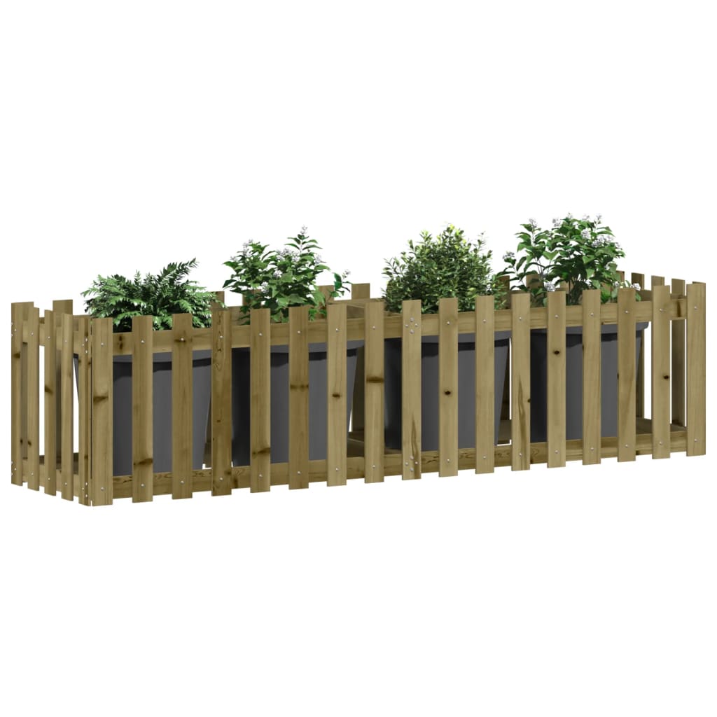 Vidaxxl planter hævet hegndesign 200x50x50 cm imprægneret træ