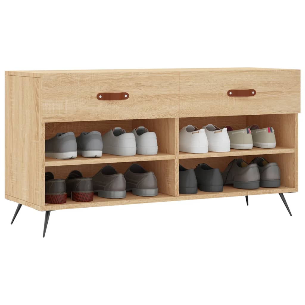 Vidaxl sko sofa 102x35x55 cm Forarbejdet træ sonoma eg farvet