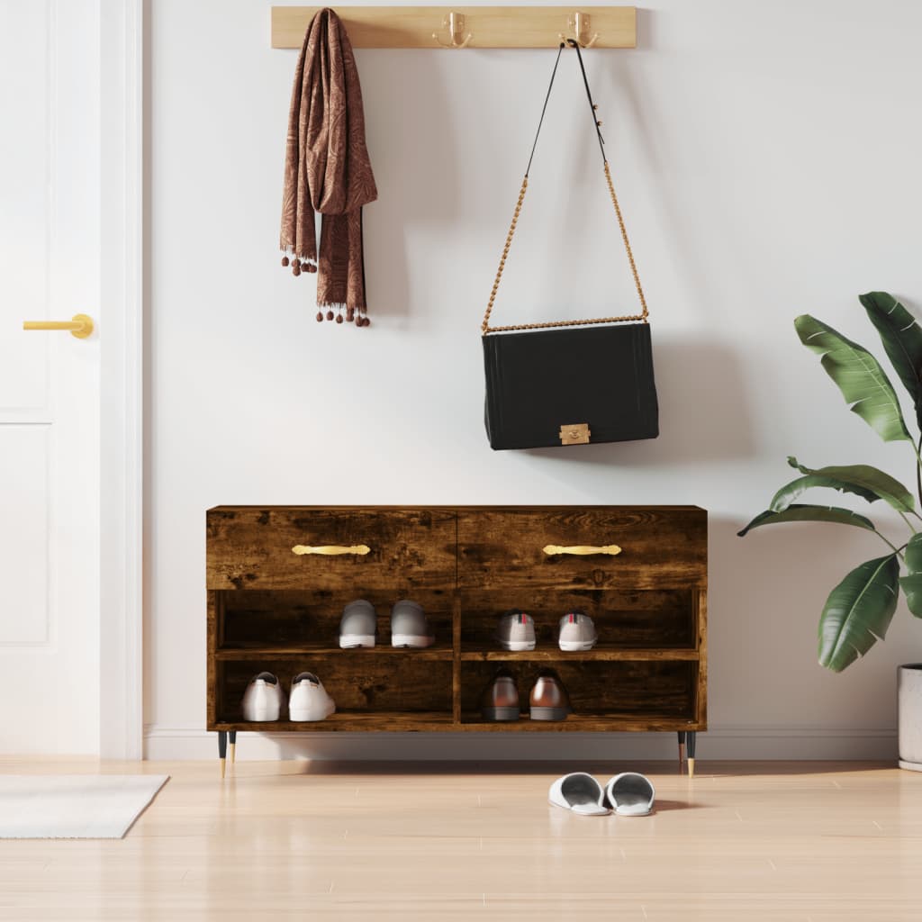 Vidaxx sko bænk 102x35x55 cm forarbejdet træ, røget eg