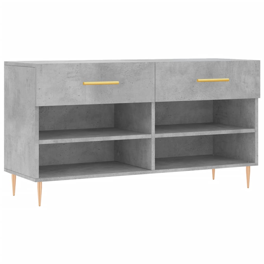 Vidaxx sko bænk 102x35x55 cm konstrueret træ betongrå