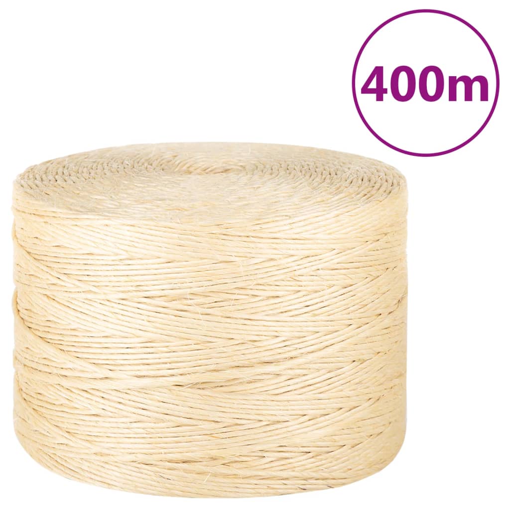 Vidaxxl reb 3 mm 400 m 100% sisal