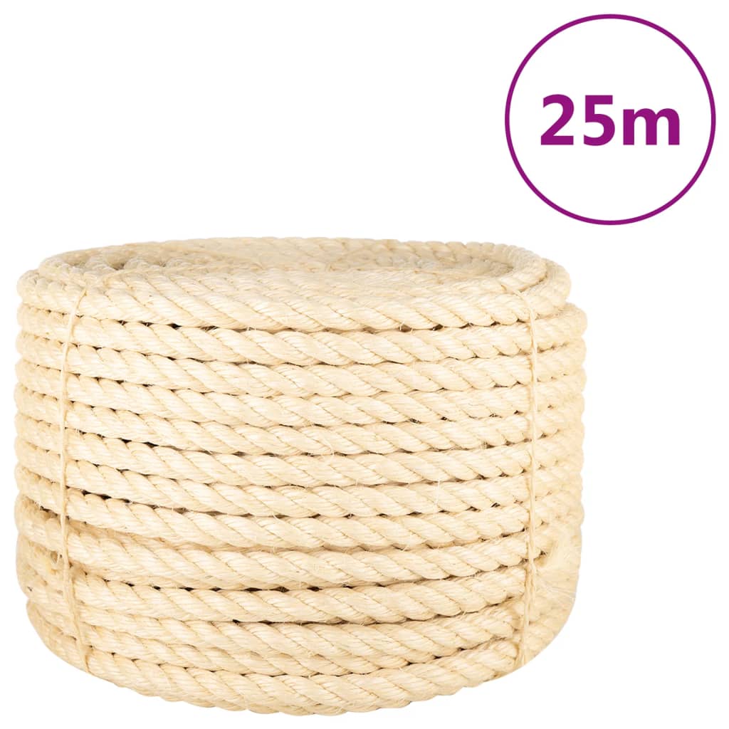 Vidaxl reb 20 mm 25 m 100% sisal