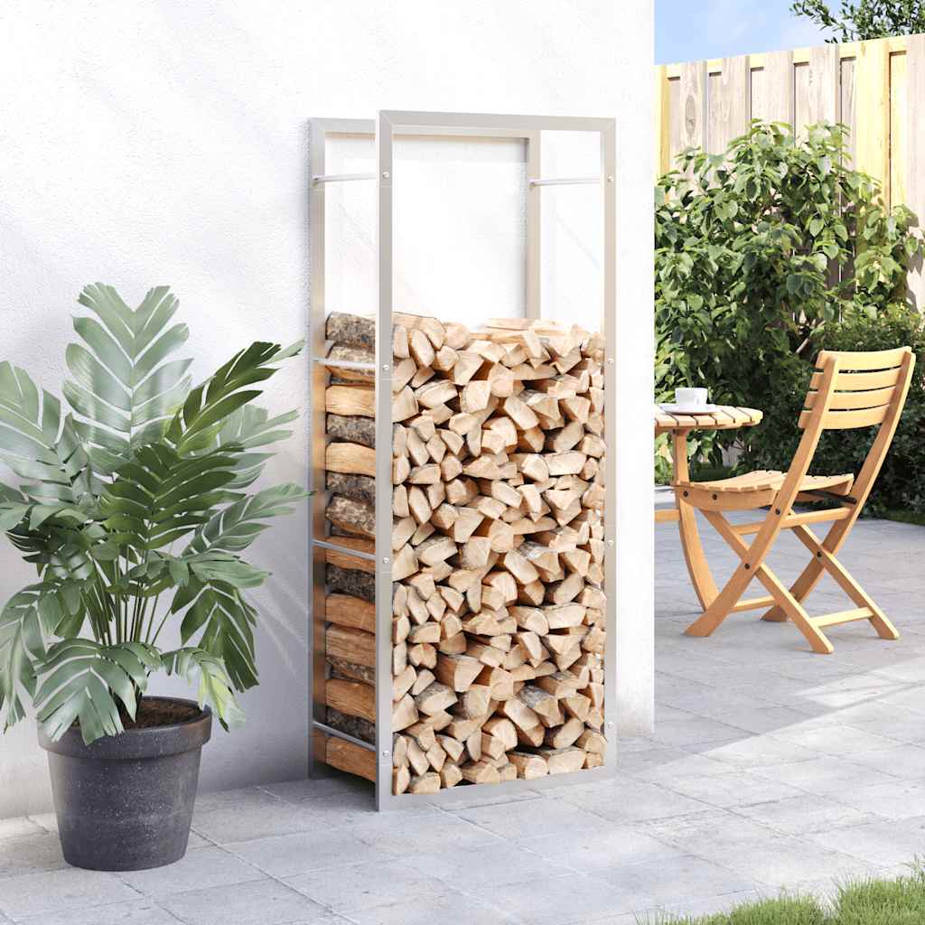 Vidaxx brænde rack 50x28x132 cm rustfrit stål