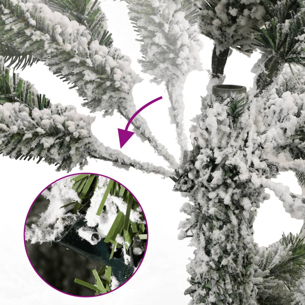 Vidaxl kunstkerstboom met scharnieren en sneeuw 210 cm