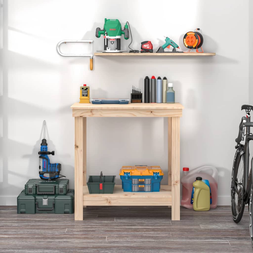 Vidaxx Workbench 80x50x80 cm fast fyrretræ