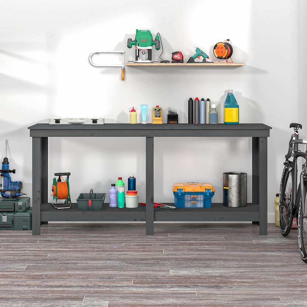 Vidaxx Workbench 180x50x80 cm solid fyrretræ grå