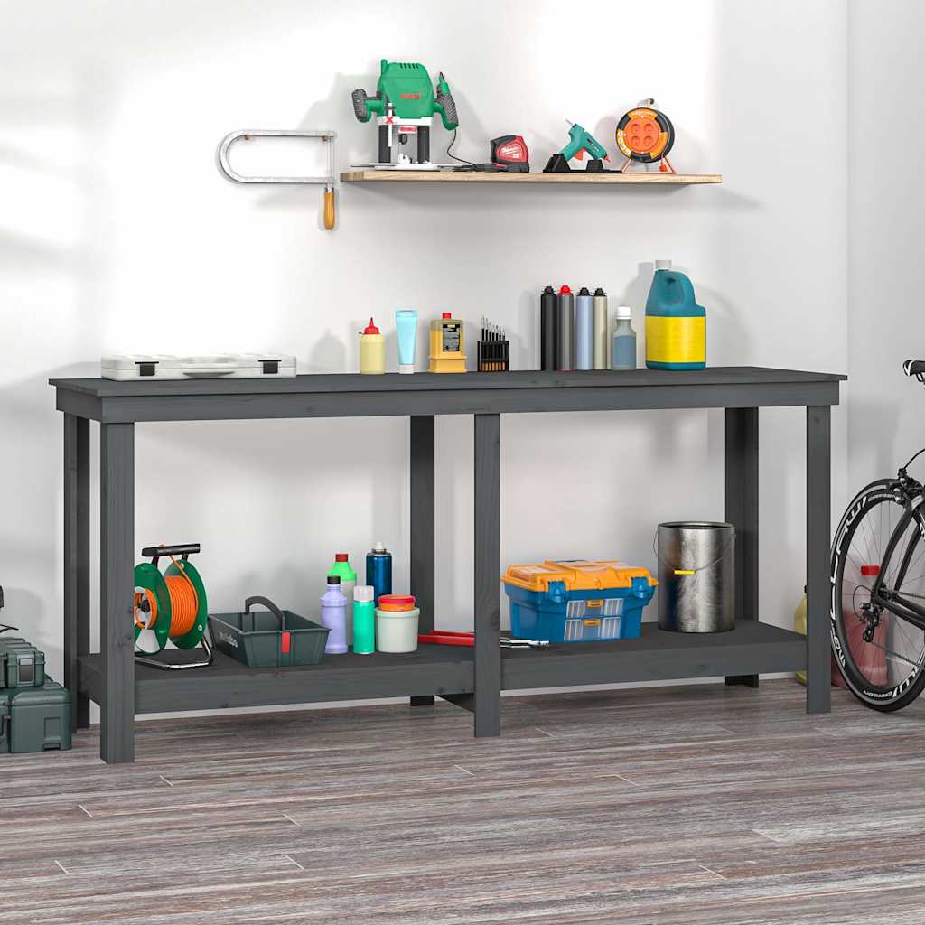 Vidaxx Workbench 180x50x80 cm solid fyrretræ grå