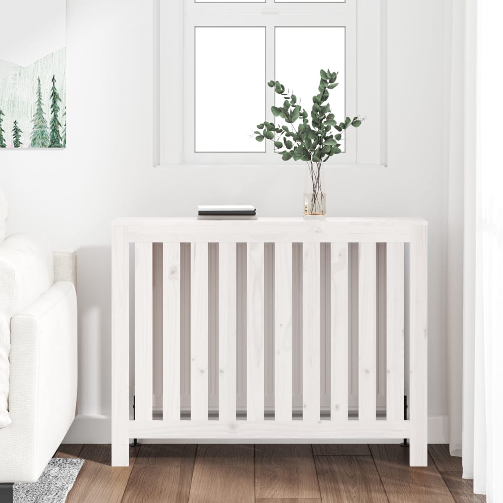 Vidaxl Radiatorom Construction 108.5x19x84 cm Solid Pine White White