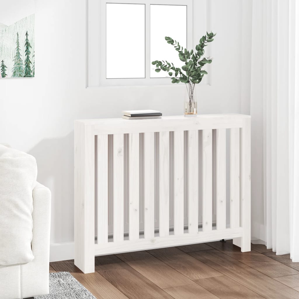 Vidaxl Radiatorom Construction 108.5x19x84 cm Solid Pine White White