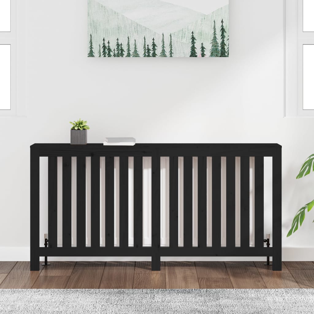 Vidaxl Radiator Casing 169x19x84 cm Solid fyrretræ sort