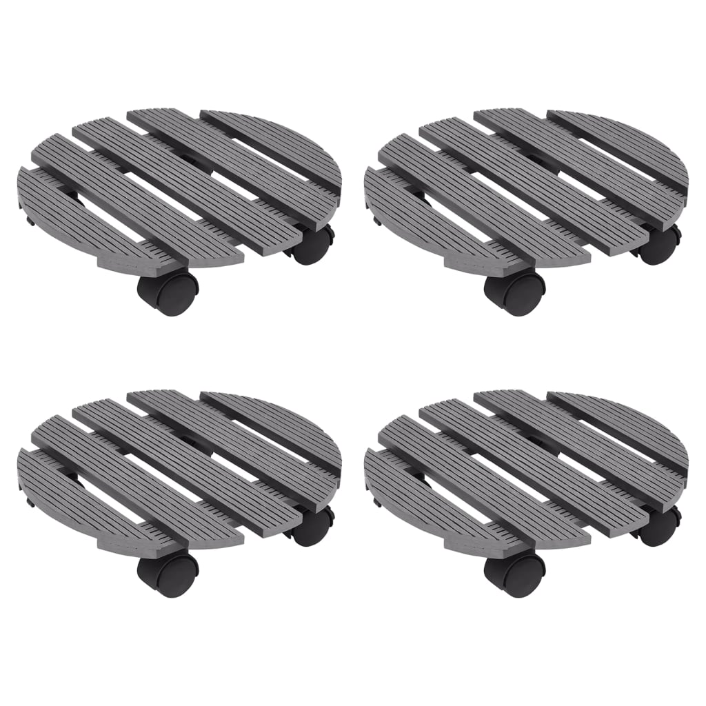 Vidaxl Plant Trolleys 4 PCS Ø30X7,5 cm HKC Grå