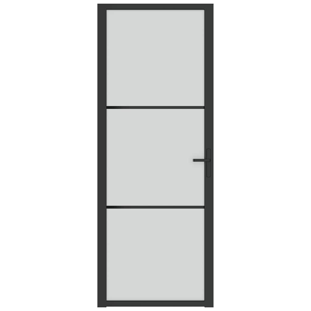 VIDAXX Interiørdør 76x201,5 cm Frostet glas og aluminium sort