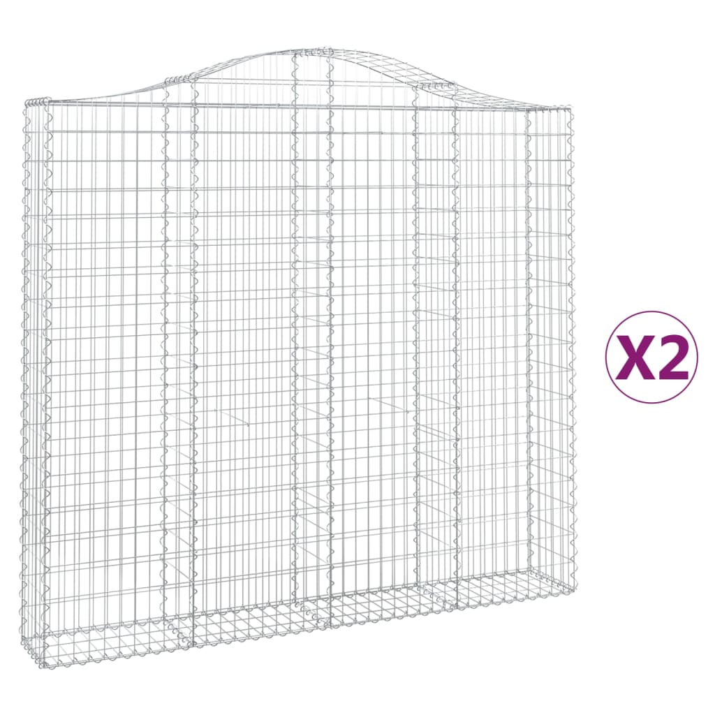 Vidaxl Gabions 2 stk. Buet 200x30x180 200 cm jern