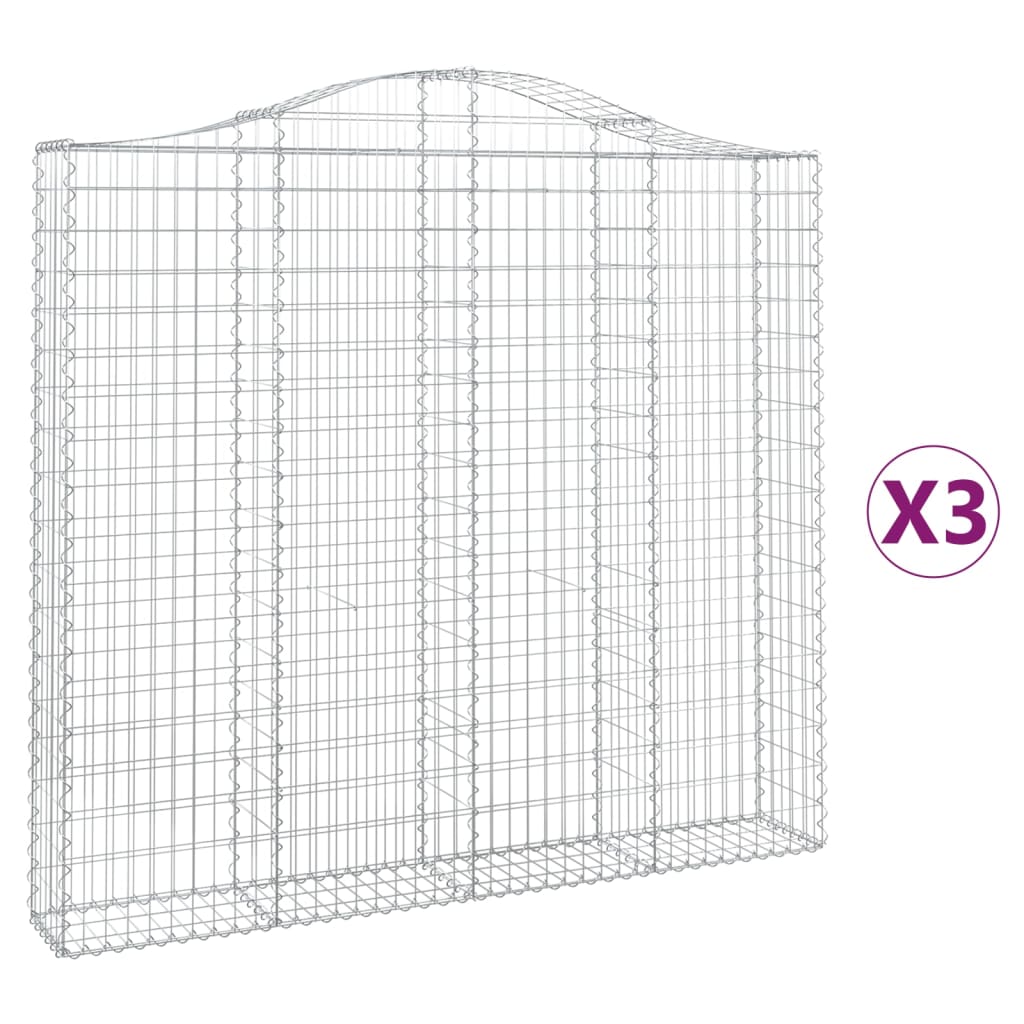 Vidaxl Gabions 3 PCS Buet 200x30x180 200 cm jern
