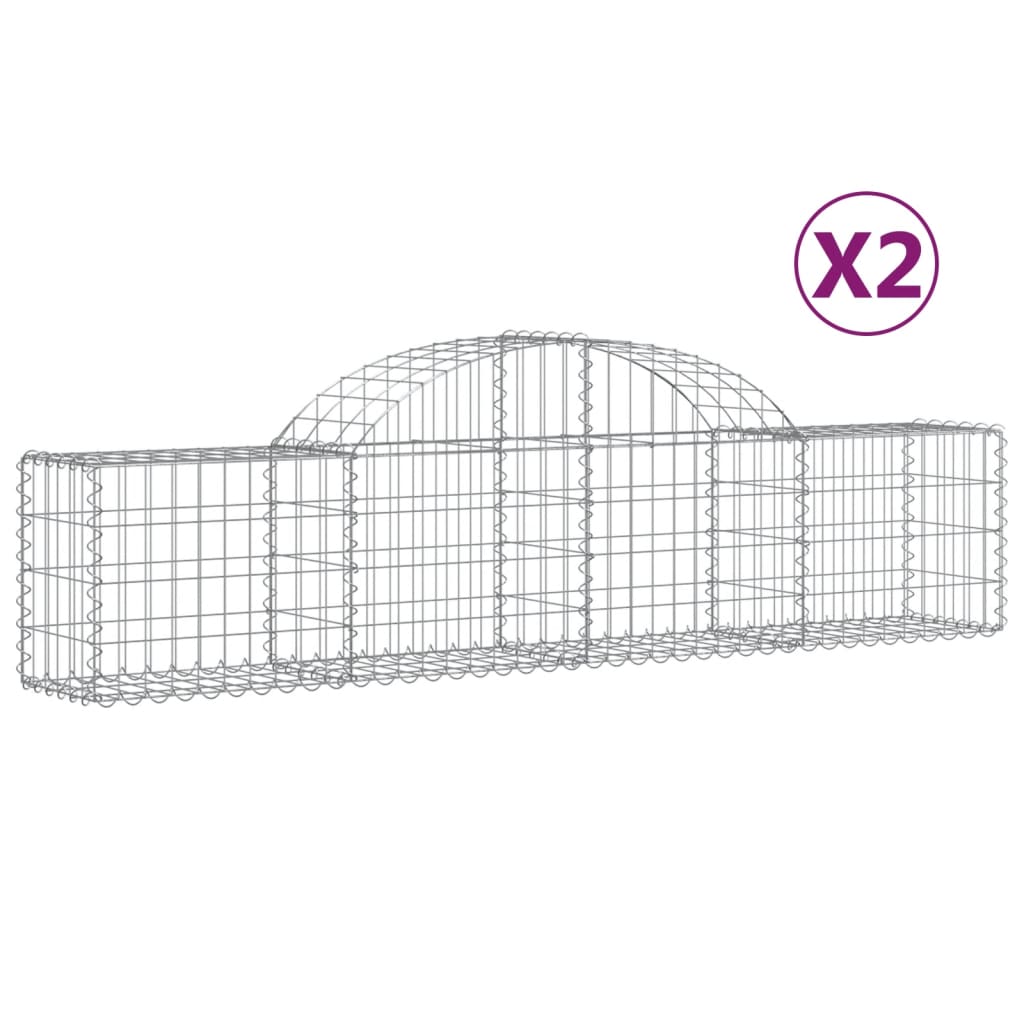 Vidaxx gabioner 2 stk buet 200x30x40 60 cm galvaniseret jern