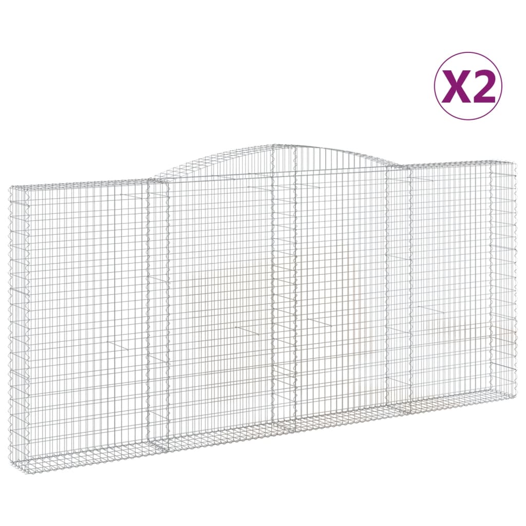 Vidaxl Gabions 2 PCS Buet 400x30x180 200 cm jern