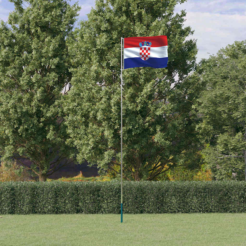 Vidaxl vlag met vlaggenmast kroatië 5,5 m aluminium