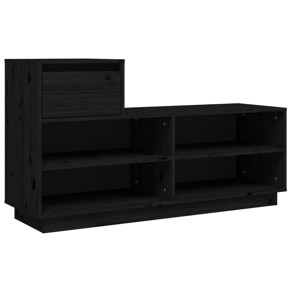 Vidaxx skoskab 110x34x61 cm Solid fyrretræ sort