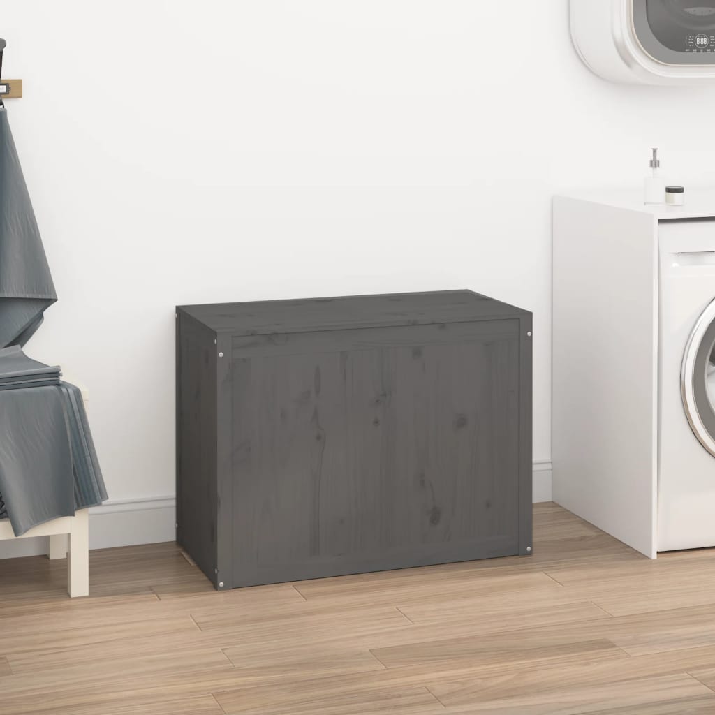 Vidaxx vaskeri Kurv 88.5x44x66 cm Solid fyrretræ grå