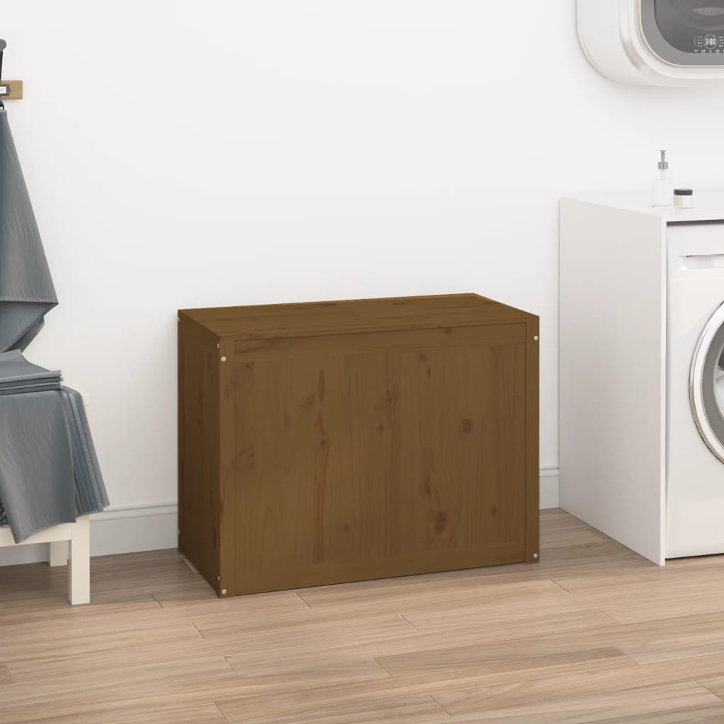 Vidaxx vaskeri Kurv 88.5x44x66 cm Solid fyrretræ Honningbrun