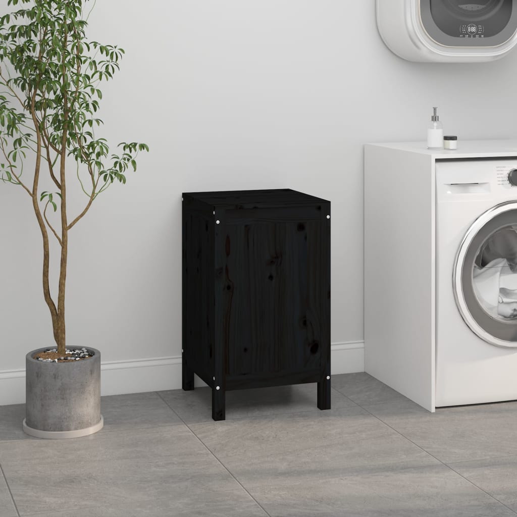 Vidaxx vaskeri kurv 44x44x76 cm Solid fyrretræ sort