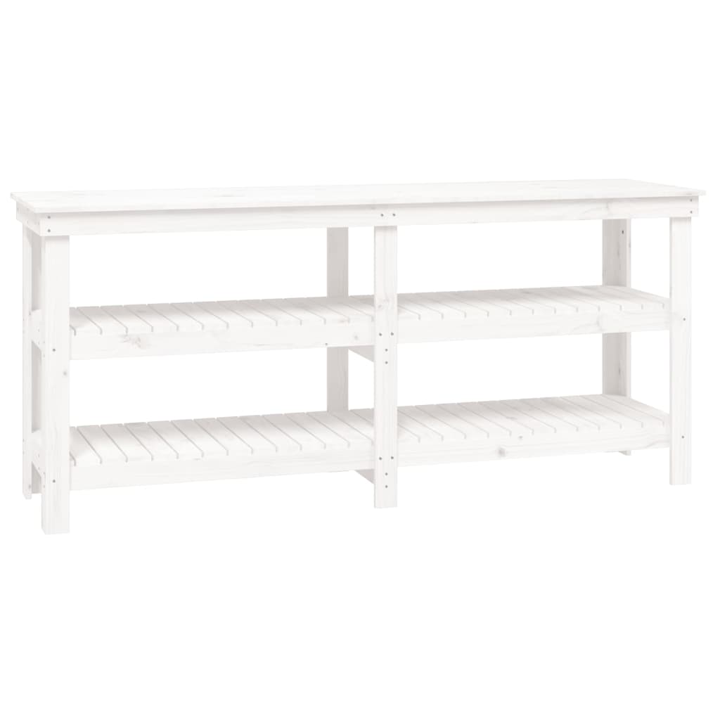 Vidaxx arbejdsbænk 181x50x80 cm fast fyrretræ hvid