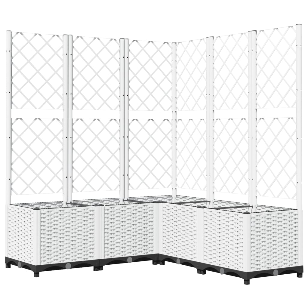 Vidaxx planter med Trellis 120x120x136 cm polypropylen hvid