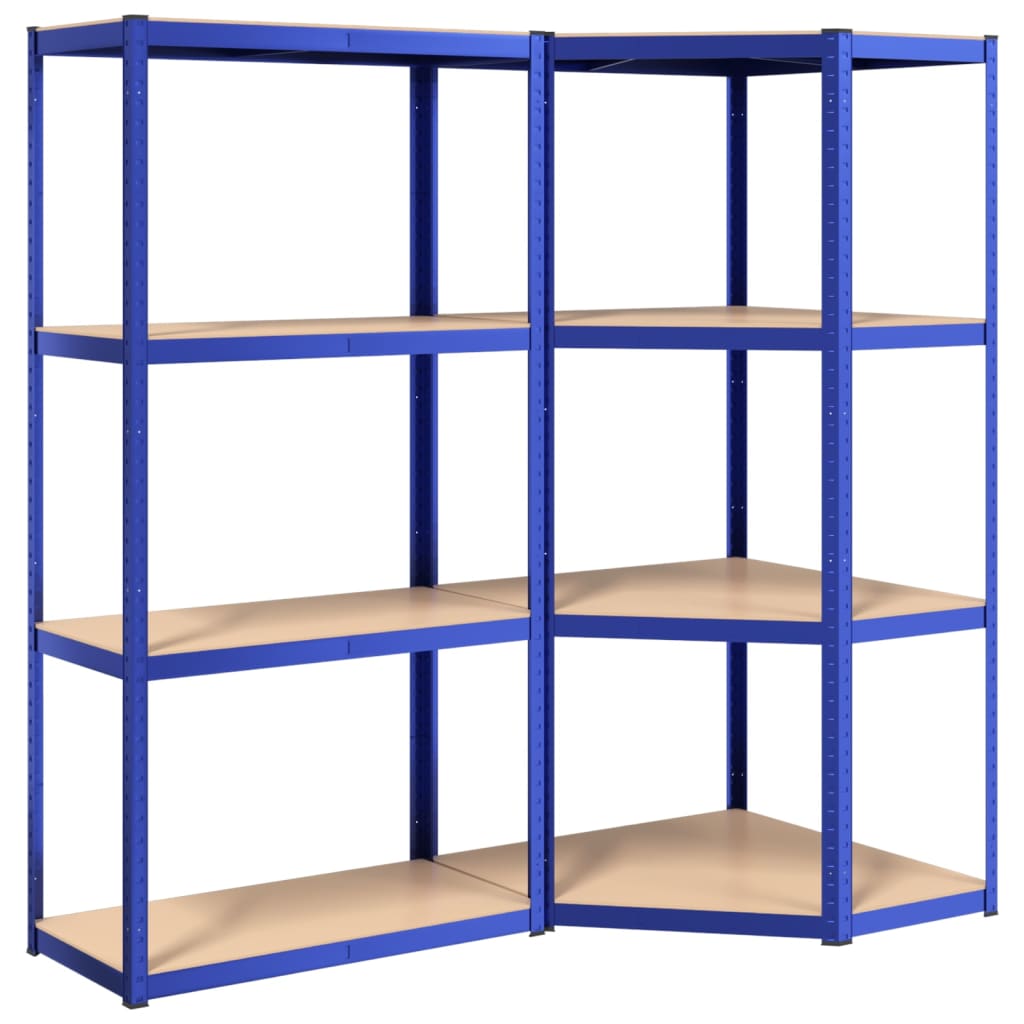 Vidaxl Storage Rack 4-lag 2 stål Stålbehandlet træblå