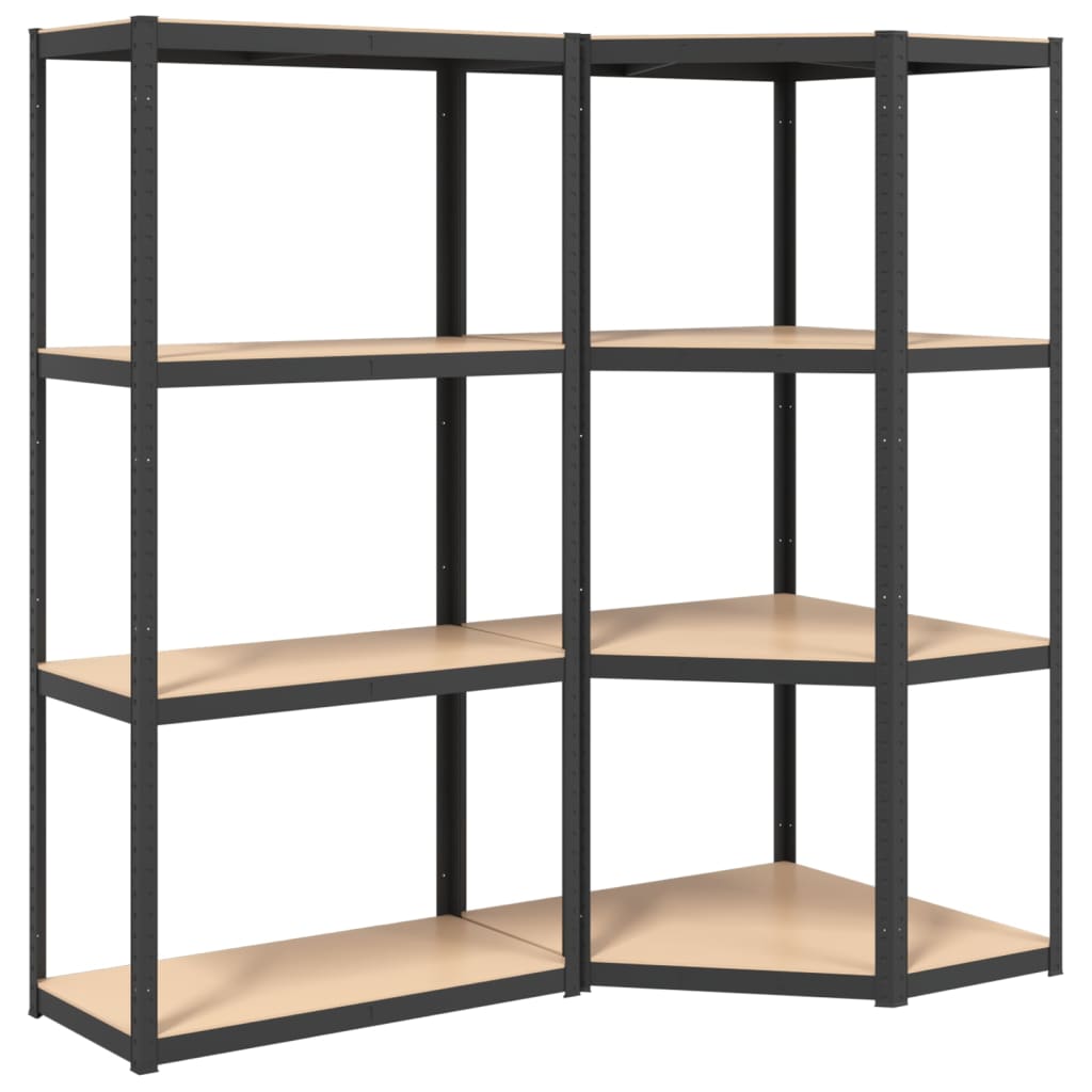 Vidaxl Storage Rack 4-lag 2 stål Stålbehandlet træ Anthracite farvet