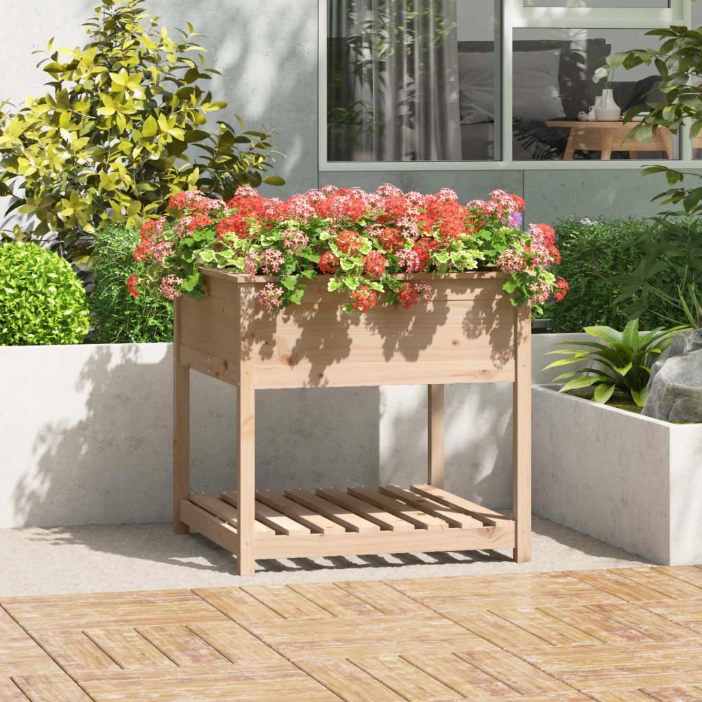Vidaxx planter med hylde 82.5x82.5x81 cm fast fyrretræ