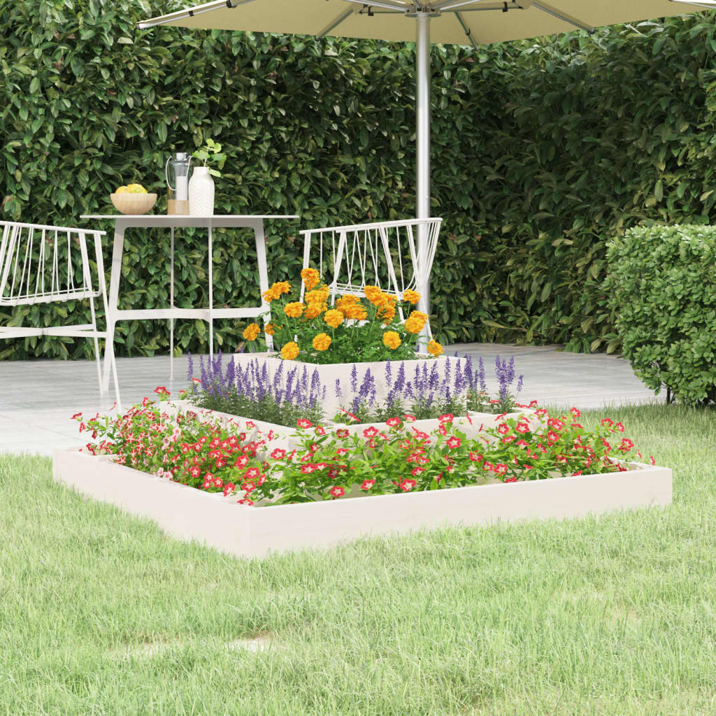 Vidaxx planter 80x80x27 cm fast fyrretræ hvid