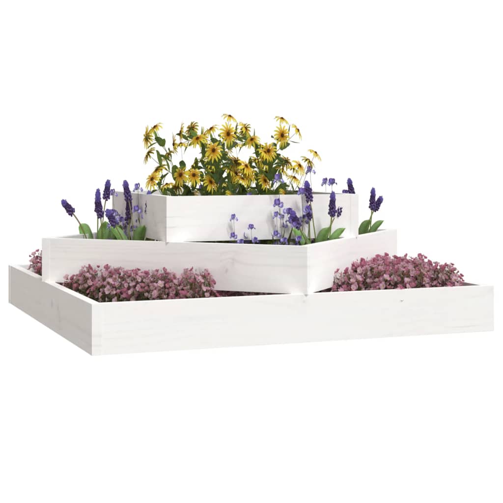VIDAXX PLANTER 83X83X27 CM SOLID PINE TRÆS HVID