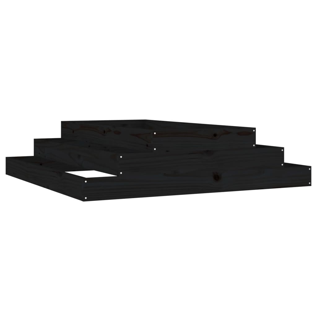 VIDAXX PLANTER 110X110X27 CM SOLID PINE TRÆ Sort