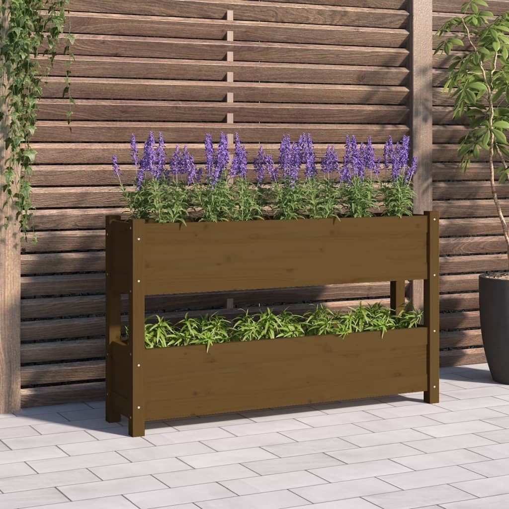 VIDAXX PLANTER 112X25X66 CM SOLID PINE TRE HONEY BRUN