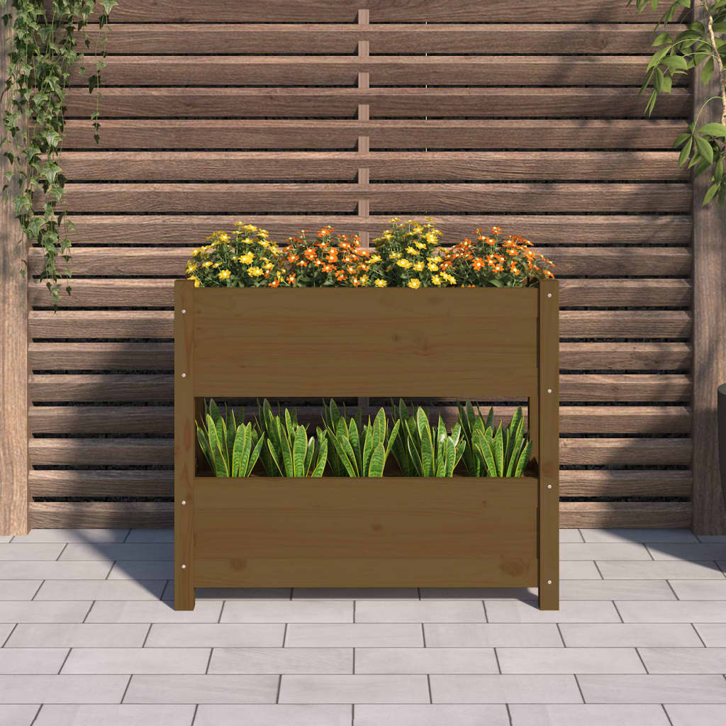 VIDAXX PLANTER 77X25X66 CM SOLID PINE TRE HONEY BRUN