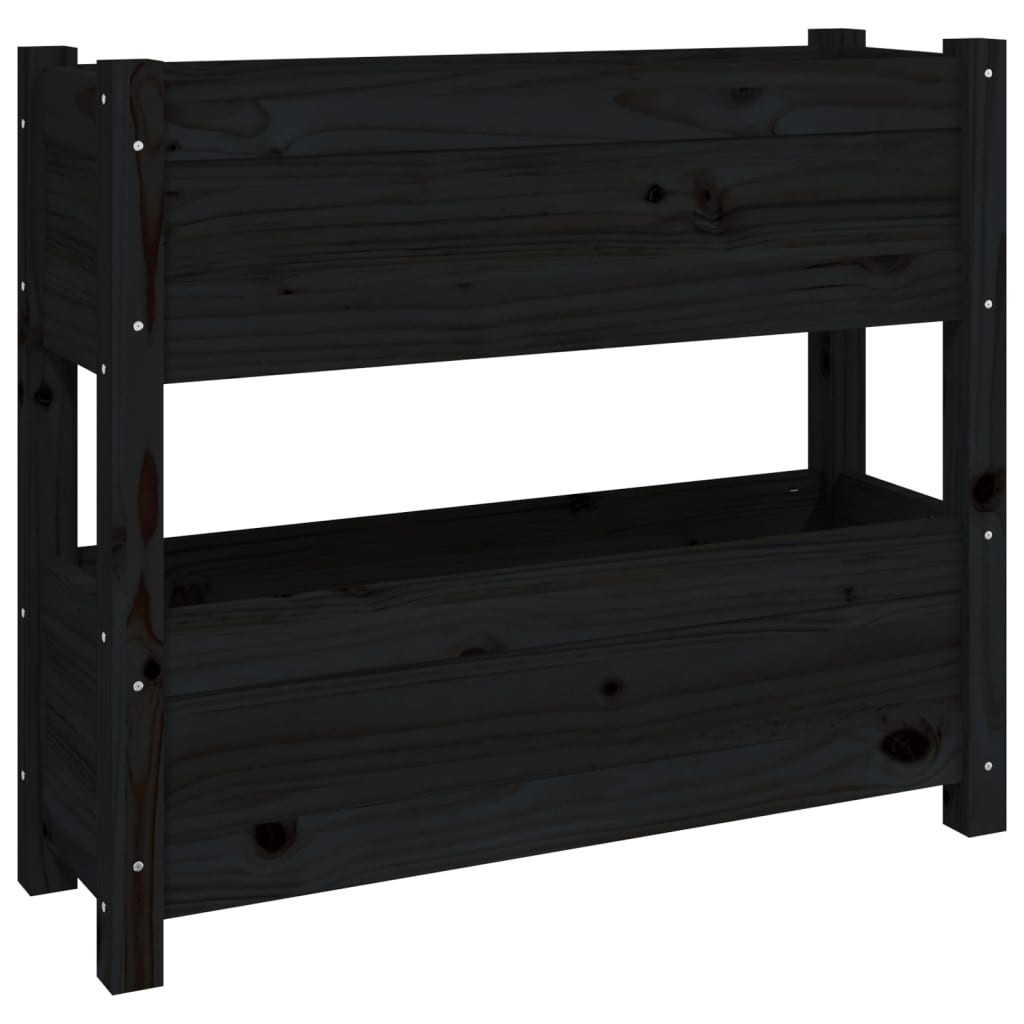 VIDAXX PLANTER 77X25X66 CM SOLID PINE TRÆ Sort