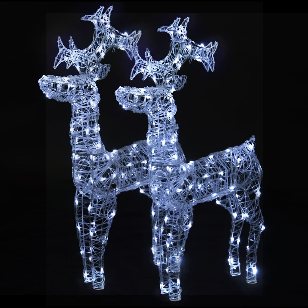 Vidaxl Christmas Decorations Reindeer 2 PCS 60x16x100 cm akryl