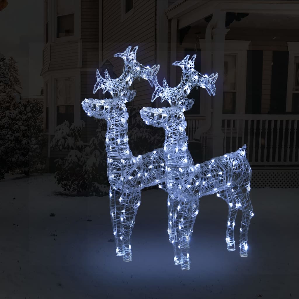 Vidaxl Christmas Decorations Reindeer 2 PCS 60x16x100 cm akryl