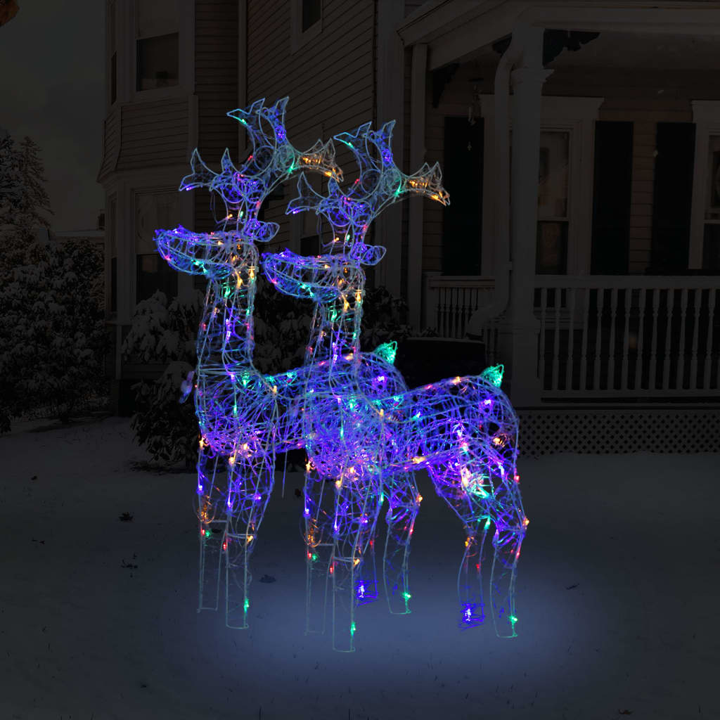 Vidaxl Christmas Decorations Reindeer 2 PCS 60x16x100 cm akryl