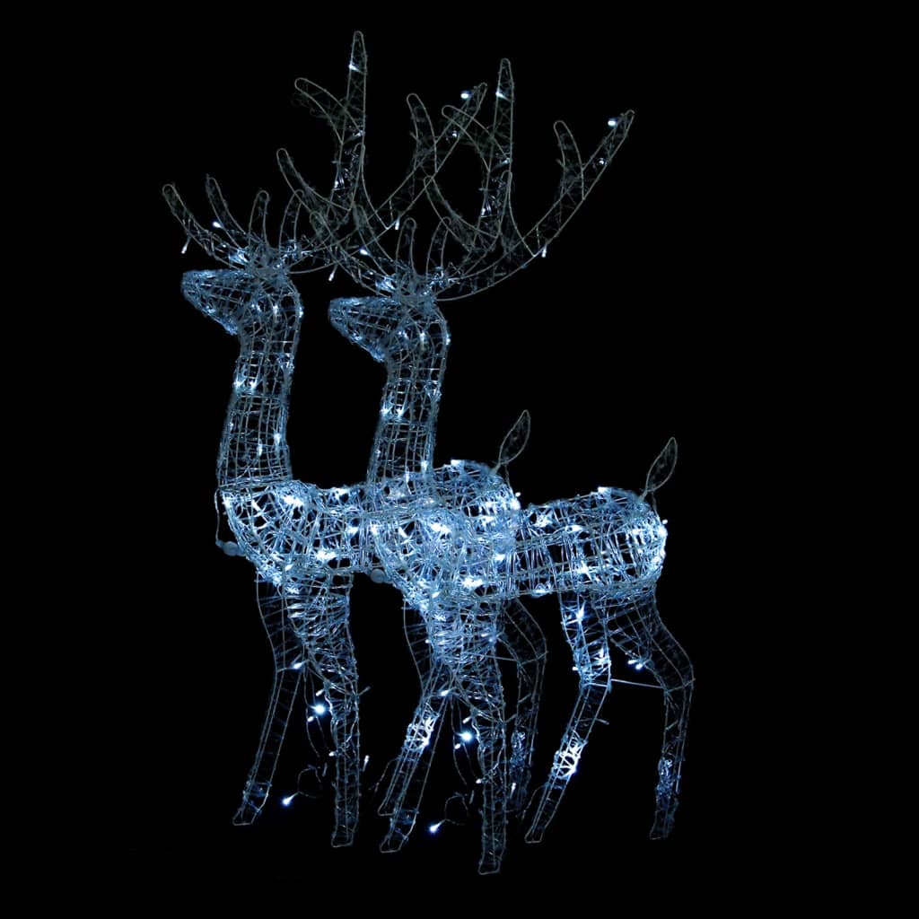 Vidaxl juledekorationer Reindeer 2 stk 120 cm akrylkold hvid