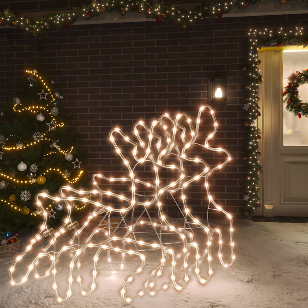 Vidaxl Reindeer Christmas Figur med LED'er 3 stk 57x55x4,5 cm varm hvid