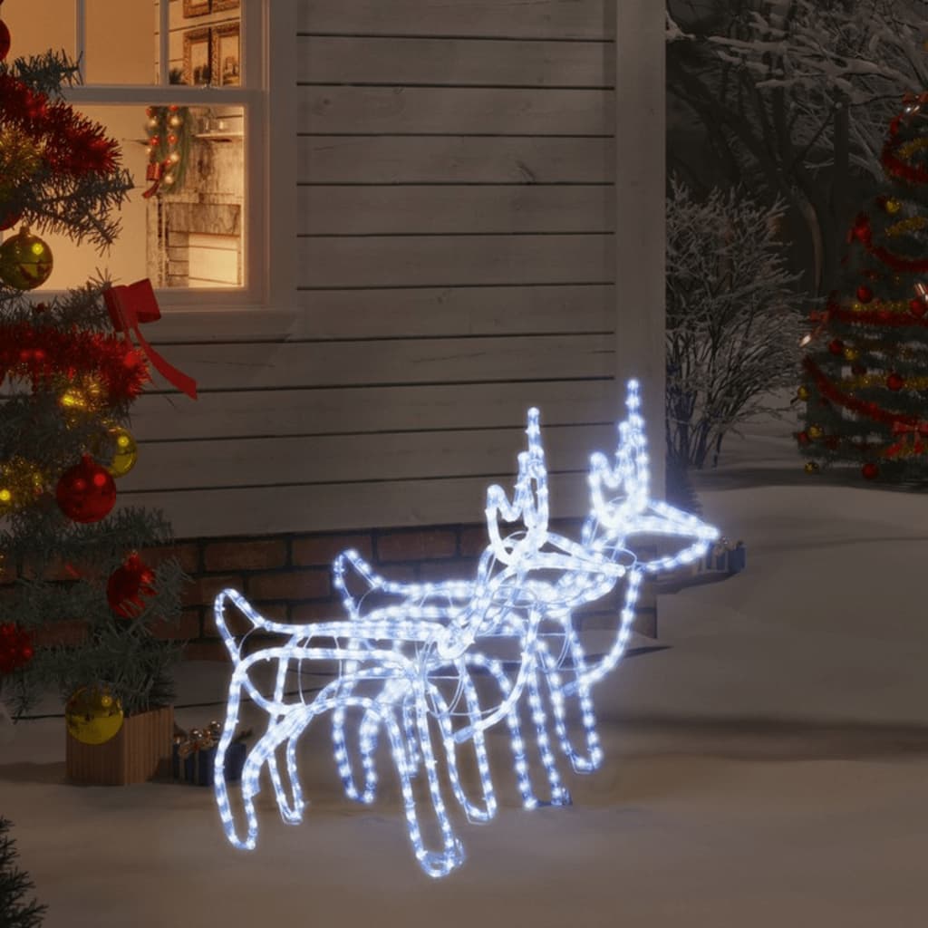 Vidaxl Christmas Figur Reindeer 2 Pcs 60x30x60 cm koldhvide