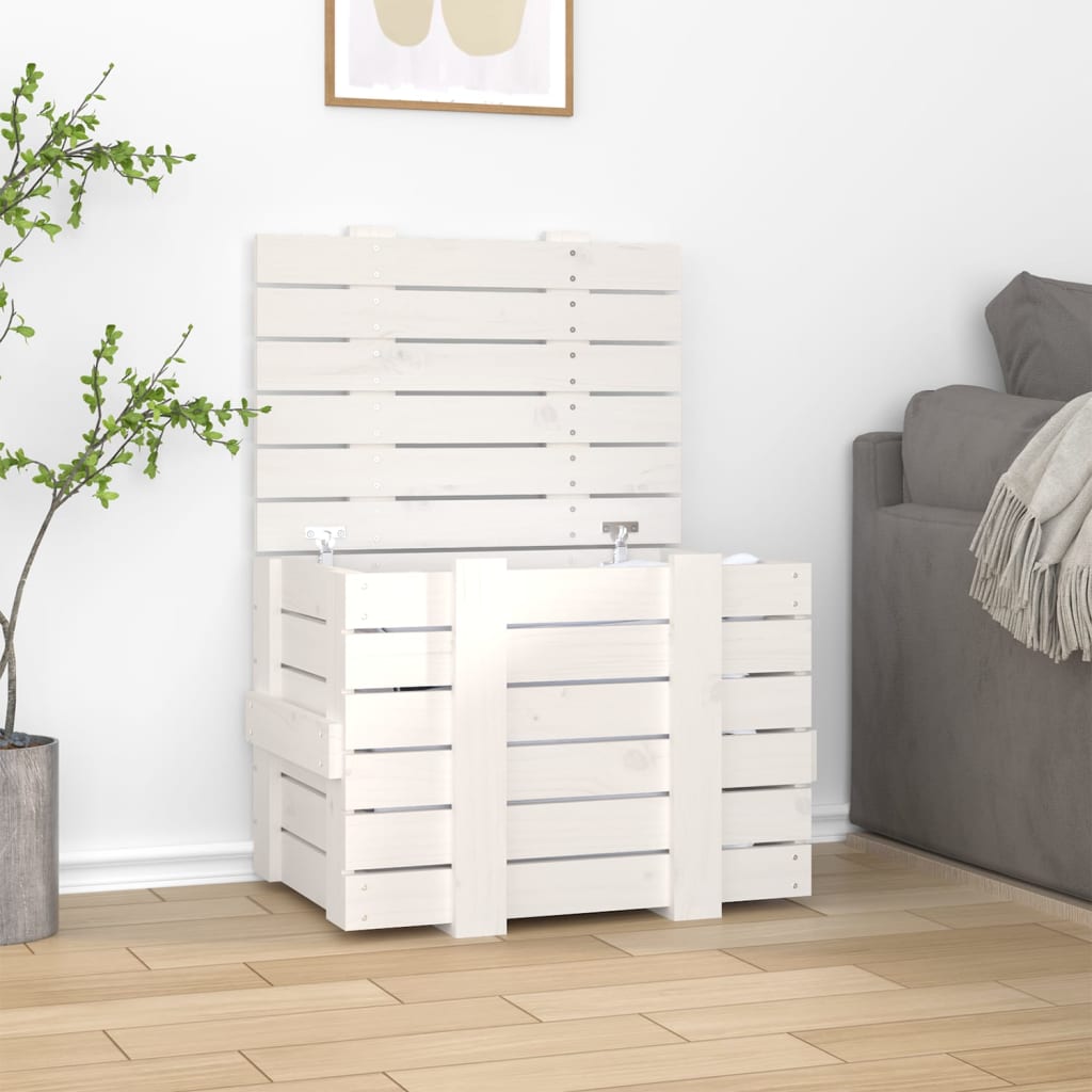 Vidaxx opbevaringsboks 58x40.5x42 cm Solid fyrretræ hvid