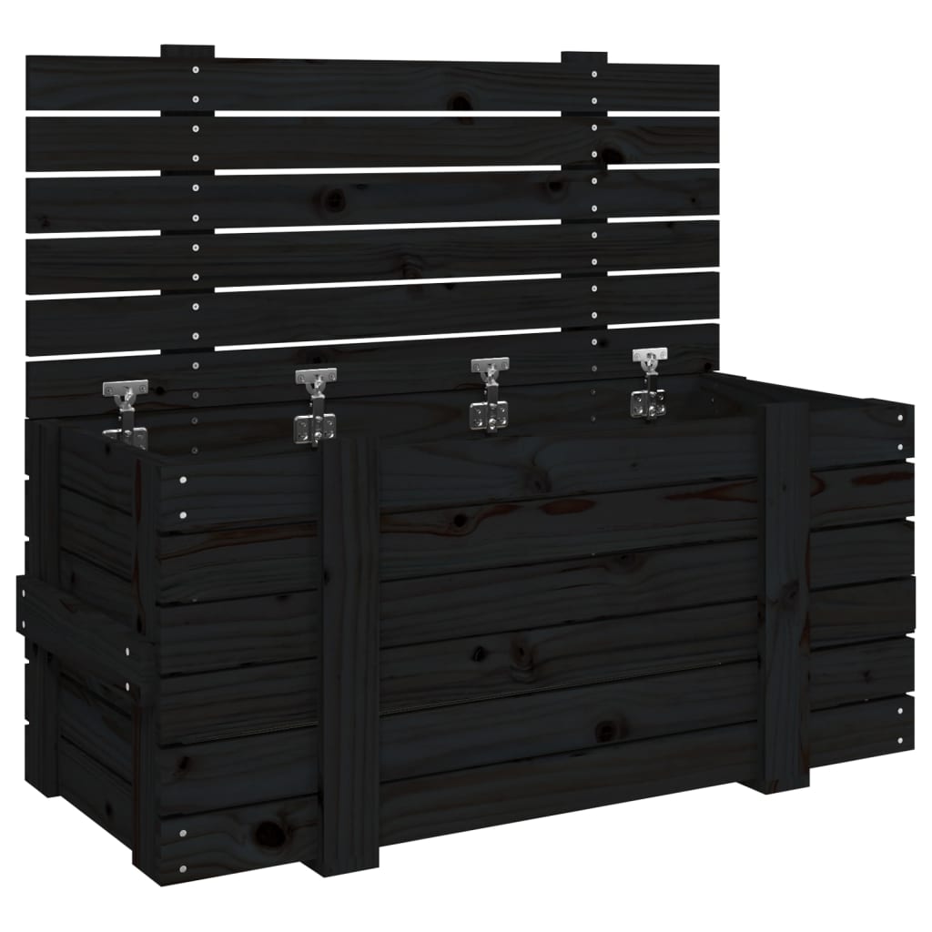 Vidaxx opbevaringsboks 91x40.5x42 cm Solid fyrretræ sort