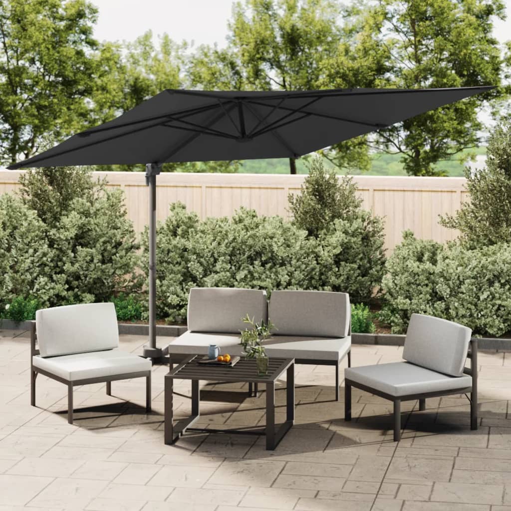 Vidaxx flydende parasol med LED -belysning 400x300 cm sort